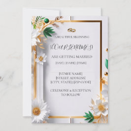 Elegante Florale Hochzeitseinladung Einladung