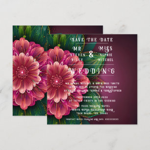 Elegante Florale Hochzeitseinladung Suite Save The Date