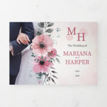 Elegante Florale Hochzeitseinladung – Watercolor P