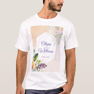 Elegante Florale Hochzeitseinladungsvorlage T-Shirt