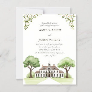 Elegante florale Hochzeitskarte   Aquarell Magneteinladung