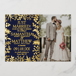 Elegante florale Hochzeitskarte Foto Folieneinladung