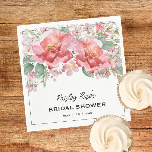 Elegante Florale Hochzeitsparty in Rosa Serviette