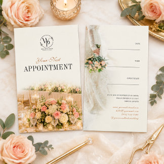 Elegante Florale Hochzeitsplanerin Termin Karte
