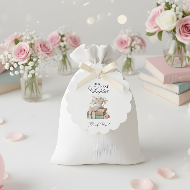 Elegante Florale Ihr nächstes Kapitel Junggesellin Geschenkanhänger (Von Creator hochgeladen)