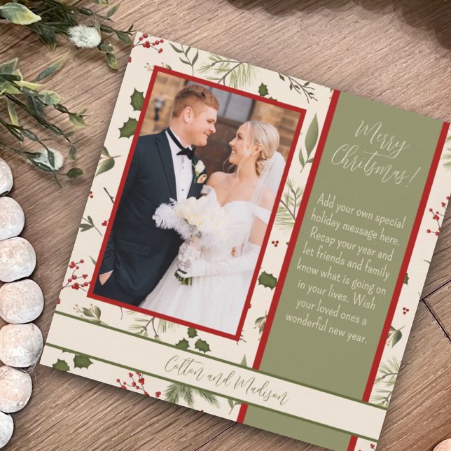 Elegante florale Inspirivity Weihnachtsfotokarte Einladung (Von Creator hochgeladen)