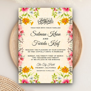 Elegante florale islamische muslimische Hochzeitse Einladung