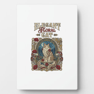Elegante florale Katze Art Nouveau Vintage Vektor Fotoplatte