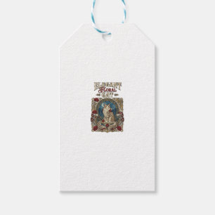 Elegante florale Katze Art Nouveau Vintage Vektor Geschenkanhänger