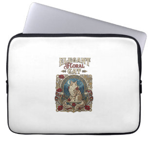 Elegante florale Katze Art Nouveau Vintage Vektor  Laptopschutzhülle