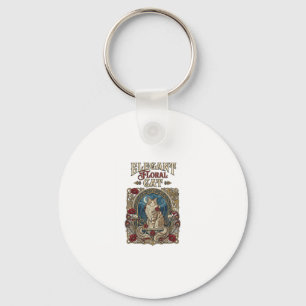 Elegante florale Katze Art Nouveau Vintage Vektor  Schlüsselanhänger