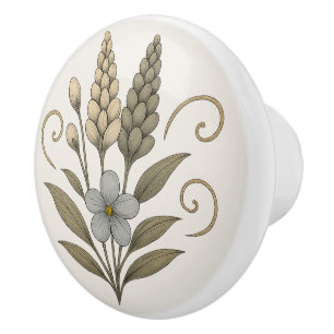 Elegante florale Ker Keramikknauf