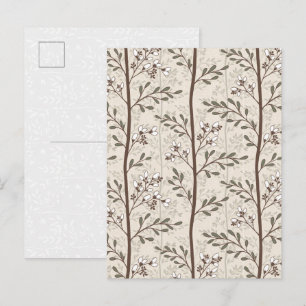 Elegante Florale Kleine Blütenknospen Kunstpostkar Feiertagspostkarte