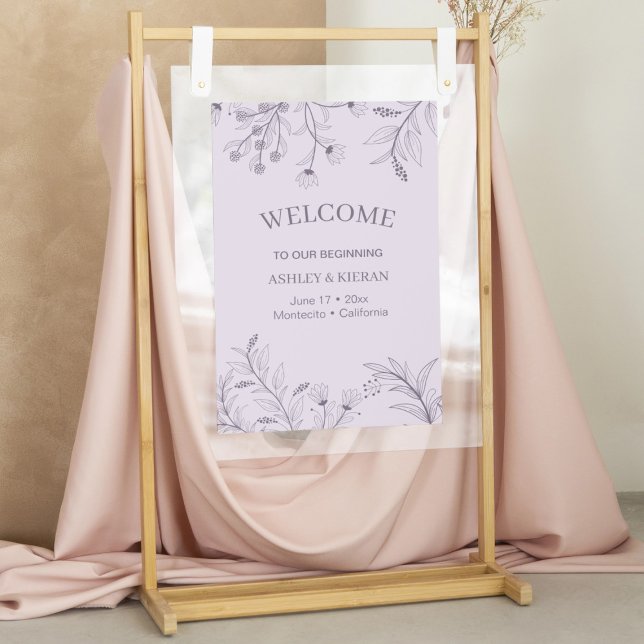 Elegante florale Lavender Welcome Wedding Poster (Von Creator hochgeladen)