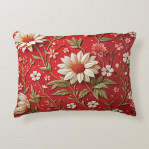 Elegante florale lebendige rote Margerite Dekokissen