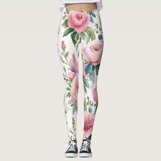 Elegante, florale Leggings - stilvoll und komforta (Vorderseite)