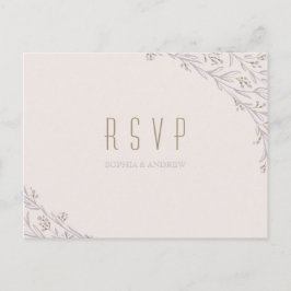 Elegante florale lila rustikale Hochzeit RSVP Einladungspostkarte
