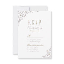 Elegante florale lila rustikale Hochzeit RSVP