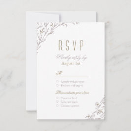 Elegante florale lila rustikale Hochzeit RSVP Karte