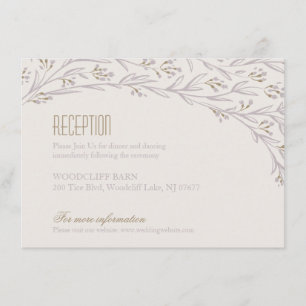 Elegante florale lila rustikale Hochzeitskarte Begleitkarte