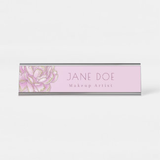 Elegante florale Makeup Artist Namplate Schreibtischnamensplakette