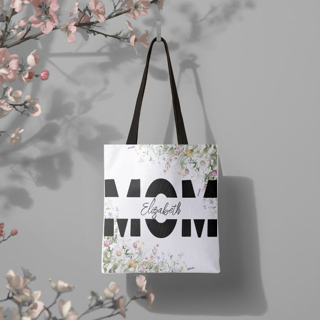 Elegante Florale MAMA Personalisierte Tragetasche (Von Creator hochgeladen)