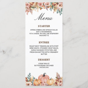Elegante florale Menükarte für Veranstaltungen