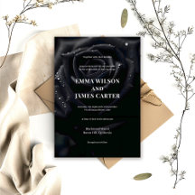 Elegante Florale Mitternachtsrose Schwarz-Weiß-Hoc