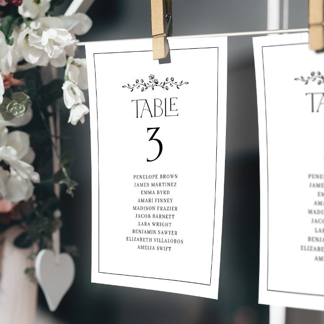 Elegante florale Monogramm-Tisch-Sitzordnung (Elegant Floral Monogram Table Seating Charts)