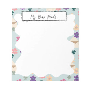 Elegante florale Musterumschläge mit Text Notepad Notizblock