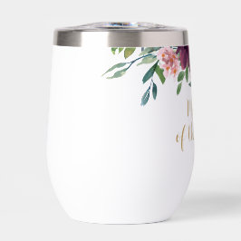 Elegante florale Mutter der Braut Wine Tumbler