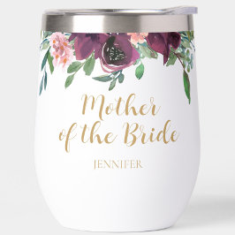 Elegante florale Mutter der Braut Wine Tumbler