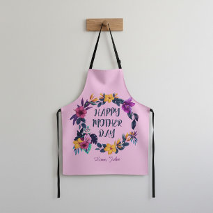 Elegante Florale Muttertags-Personalisierung Name Schürze