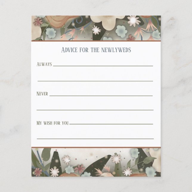Elegante florale Newlywed Inspirivity Cards (Vorderseite)