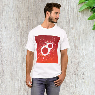 Elegante Florale Nummer 8 Rote Abstraktion T-Shirt