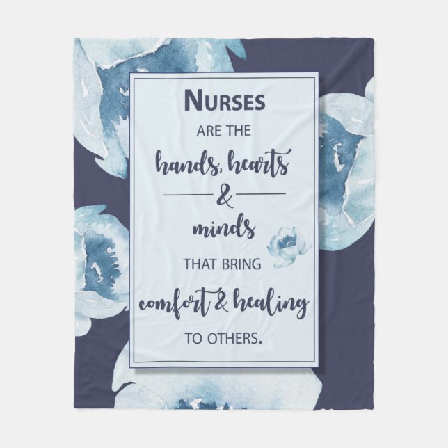 Elegante florale Nurses Day Fleece Blanket auf der (Vorderseite)