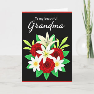 Elegante Florale Oma-Tag-Karte Karte
