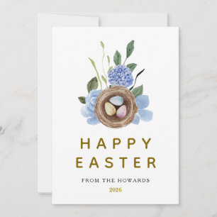 Elegante Florale Oster-Eier Frohe Ostern 1 Foto Feiertagskarte