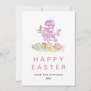 Elegante Florale Oster-Eier Frohe Ostern 1 Foto Feiertagskarte