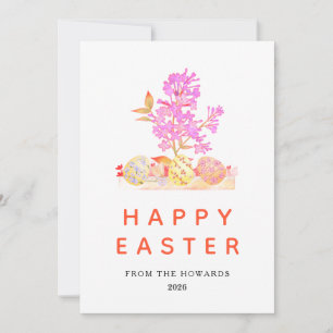 Elegante Florale Oster-Eier Frohe Ostern 1 Foto Feiertagskarte