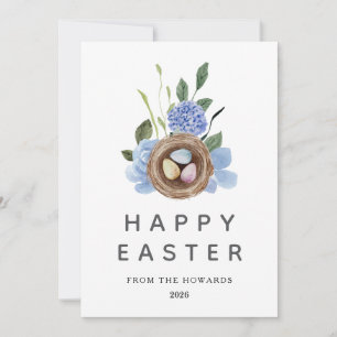 Elegante Florale Oster-Eier Frohe Ostern 1 Foto Feiertagskarte