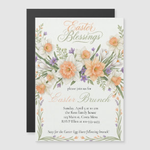Elegante Florale Oster-Segen-Brunch-Einladung Magneteinladung