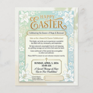 Elegante Florale Oster-Sonntags-Feier Kirchen-Fl Flyer