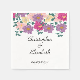 Elegante Florale Personalisierte Hochzeit Serviette