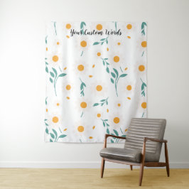 Elegante florale personalisierte Wörter Wandteppich