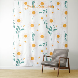 Elegante florale personalisierte Wörter Wandteppich