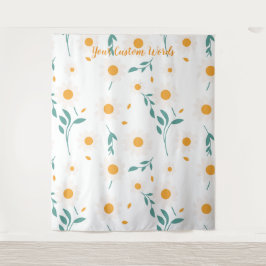 Elegante florale personalisierte Wörter  Wandteppich