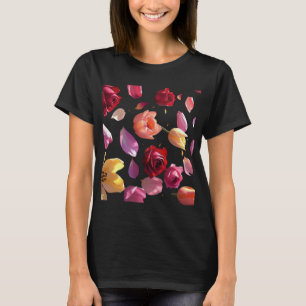 Elegante, florale Petal moderne botanische Mode T-Shirt