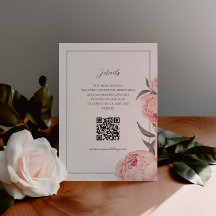 Elegante florale Pink Peony Enclosure Card