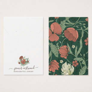 Elegante florale Poppy Ohrring-Kette-Display-Karte